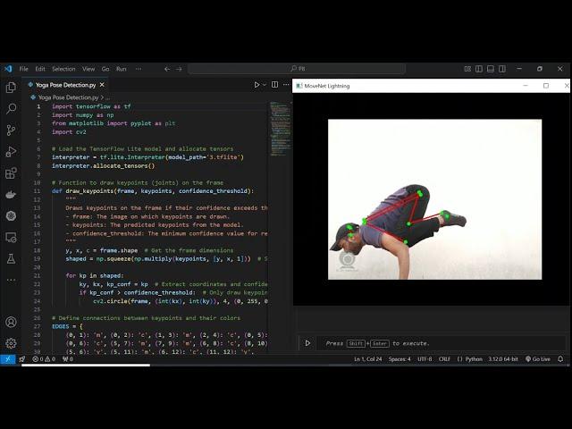P4: Real-Time Pose Detection Using MoveNet Lightning and OpenCV