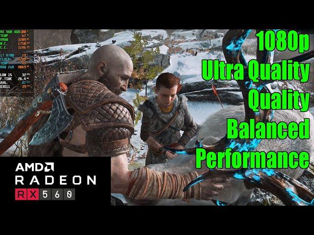 RX 560 4GB | God of War - FSR Ultra Quality, Quality, Balanced, Performance