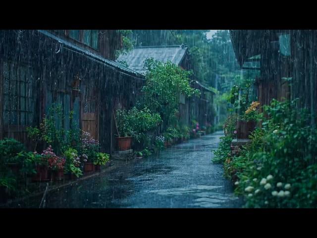 Deep Sleep Instantly with Soft Rain on Walkway at Night | Relaxing Rain Sounds for Sleep and Stress