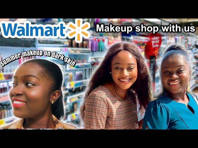 WALMART DRUGSTORE MAKEUP SHOP WITH US + MAKEUP FOR BEGINNERS ON BLACK WOMEN USING 5 PRODUCTS