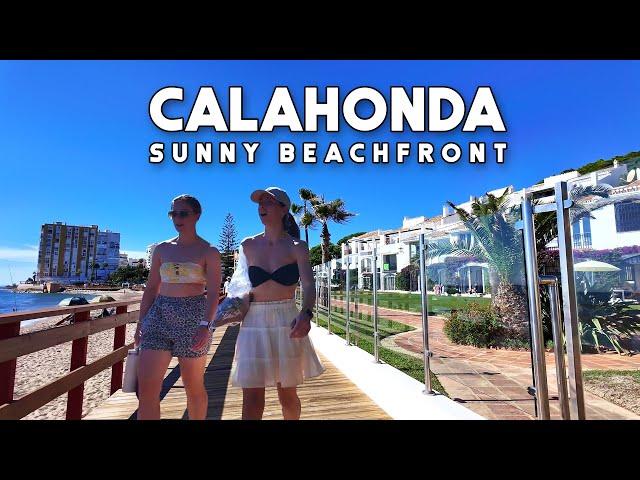 Calahonda Beachfront Mijas Spain Sunny Day Walk Costa del Sol | Málaga [4K]