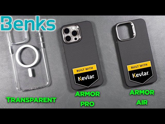 Benks KEVLAR Armor iPhone 15 Pro Max Cases - Armor Pro & Armor Air