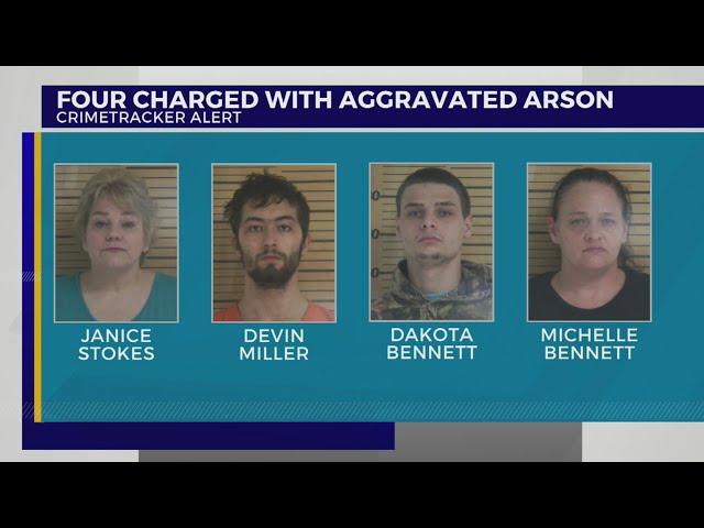 Four charged with aggravated arson