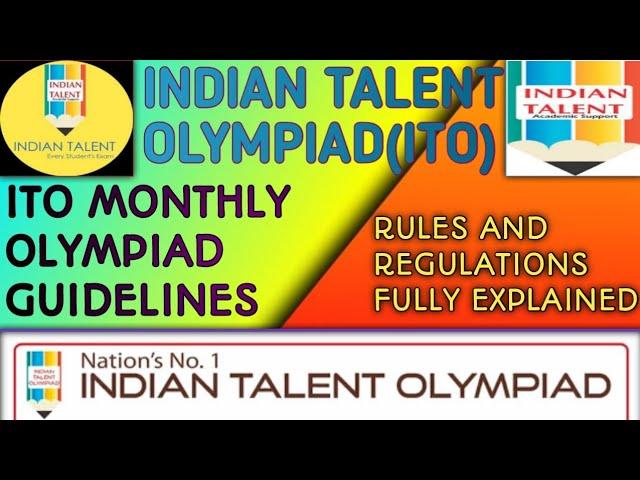 INDIAN TALENT OLYMPIAD(ITO) MONTHLY OLYMPIAD GUIDELINES|FOLLOW ALL RULES AND REGULATIONS|actomation
