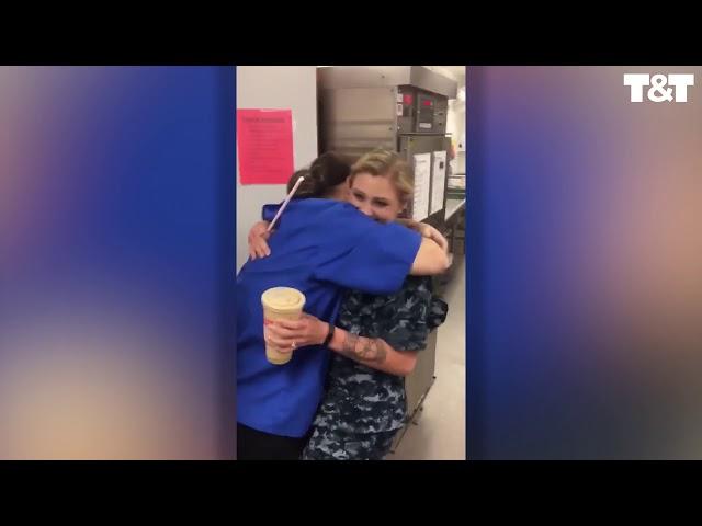 Sailor Surprises Her Mom After 1 Year Away In The Navy