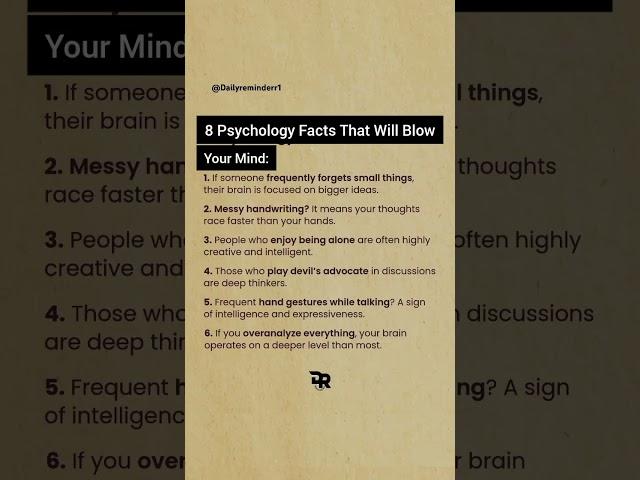 8 Psychology Facts That Will Blow your mind #psychology #facts #quotes #respect