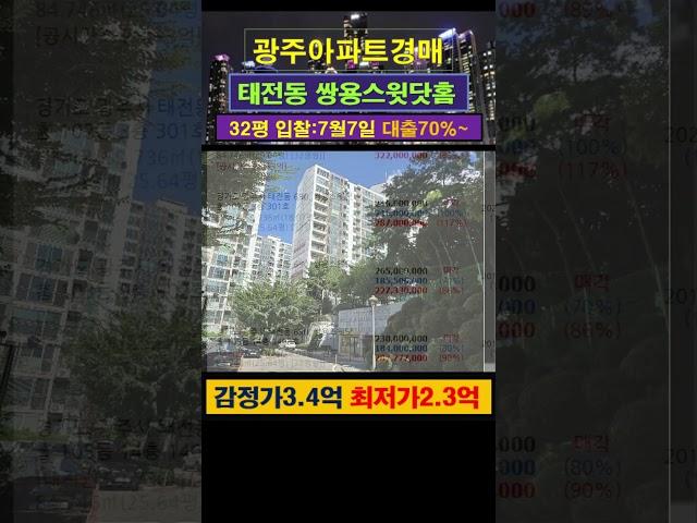 [광주아파트경매] 태전동 쌍용스윗닷홈 32평 #부동산경매