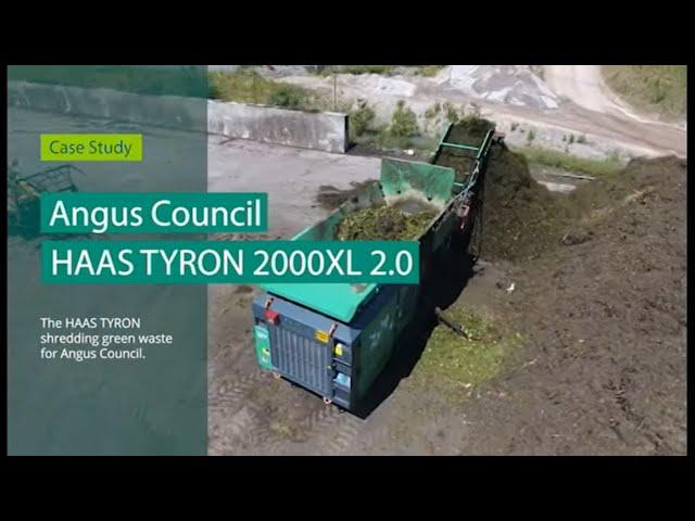 Haas Tyron 2000XL 2.0 shredding Green Waste for Angus Council