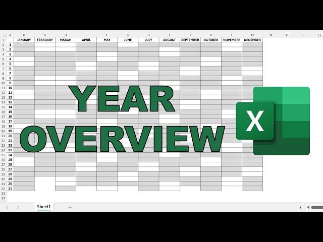 How to make a yearly overview in excel