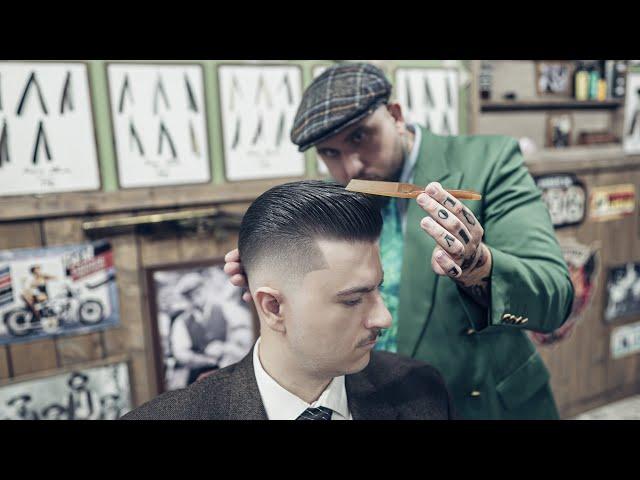  ASMR BARBER - Old Money Haircut - WWII MOB Skin Fade Tutorial