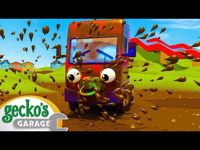 10 Muddy Trucks | Baby Truck | Gecko's Garage | Kids Songs