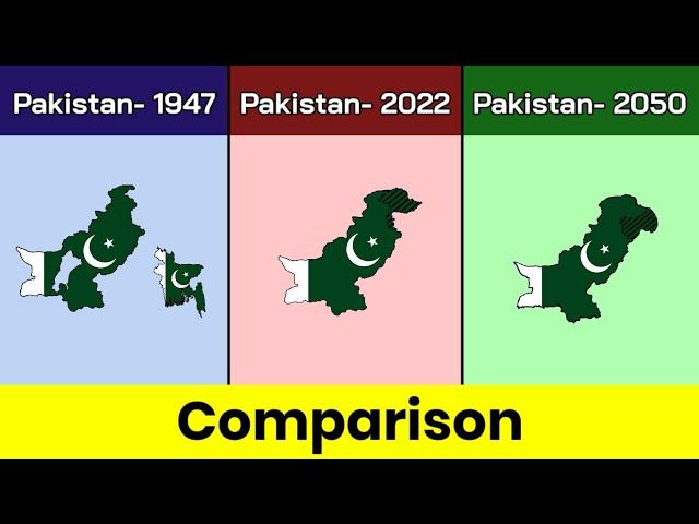 Pakistan 1947 vs pakistan 2022 vs pakistan 2050 | Pakistan | Comparison | Data Duck