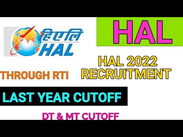 HAL PREVIOUS YEAR CUTOFF OF DT/MT THROUGH RTI | EXAM PATTERN |@ZindagiUPki