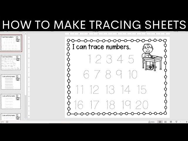 Teacher PowerPoint Tutorial: How to make your own tracing worksheets & download free tracing fonts