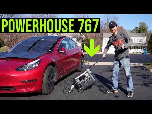 Anker PowerHouse 767 In-Depth Review! (How to charge Tesla Model 3 via Portable Solar)