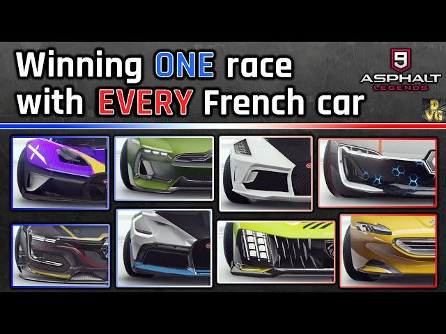 Asphalt 9 - Winning ONE race with EVERY French car in Paris