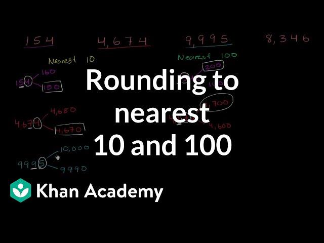 Examples rounding to the nearest 10 and 100 | 3rd grade | Khan Academy