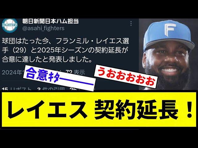 【きたあああああ！！】レイエス 契約延長！【反応集】【プロ野球反応集】