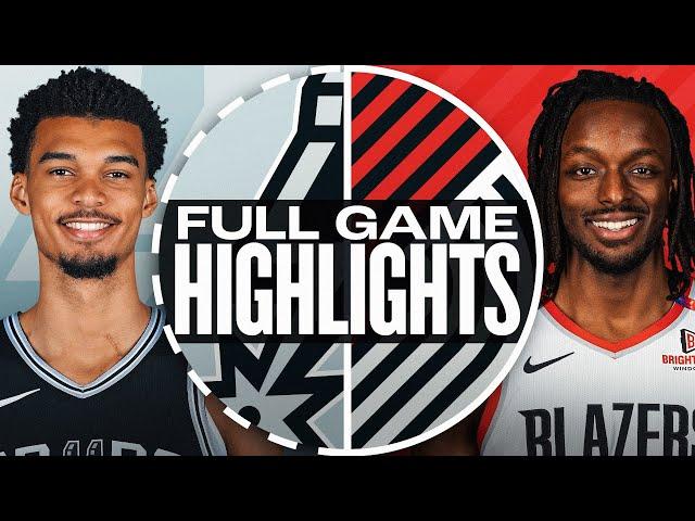 SPURS at TRAIL BLAZERS | FULL GAME HIGHLIGHTS | December 13, 2024