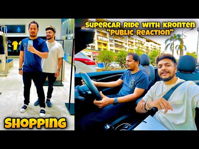 Super Car Ride With Kronten And Shopping | Public Reaction | GodL Guru