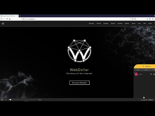 How to create a WebDollar crypto wallet