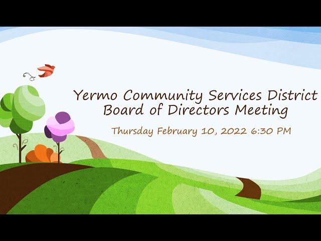 Yermo CSD Board Meeting February 10, 2022