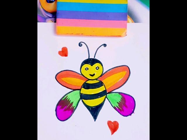 Easy Bee Drawing Let's begin with Mani's Art #viral#art #youtubeshorts #Let'sbeginwithMani'sArt