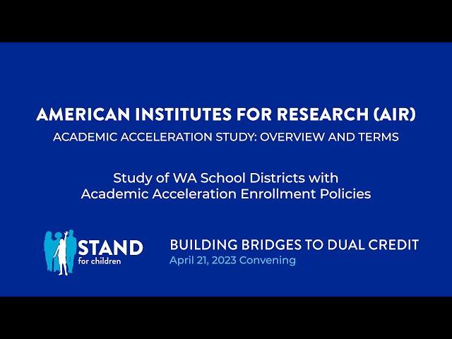 Academic Acceleration Study: Overview & Terms