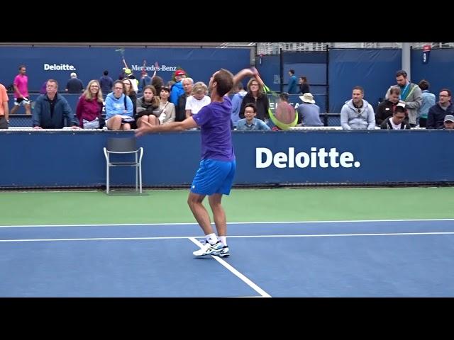 Richard Gasquet and  Sergi Bruguera practice 2017 US open