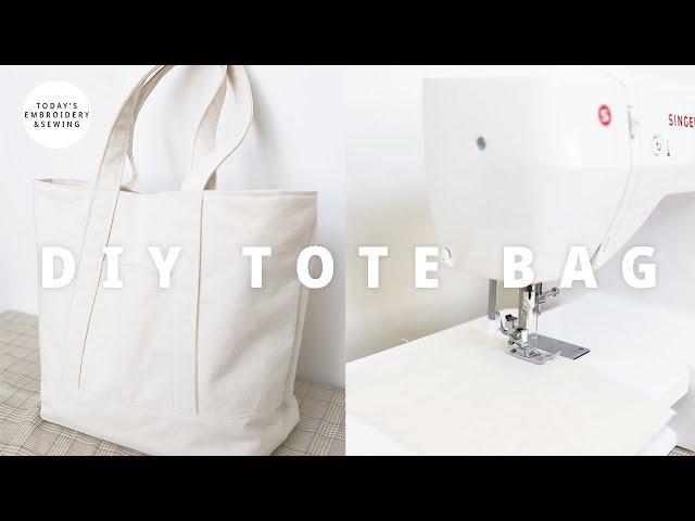 diy tote bag tutorial+easy to sew+sewing pattern free (sewing for beginners)