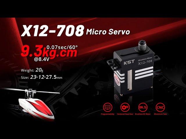 X12-708 Brushless Micro Servo | 9.3kg.cm 0.07sec/60deg for 380/420 size helis as a cyclic servo