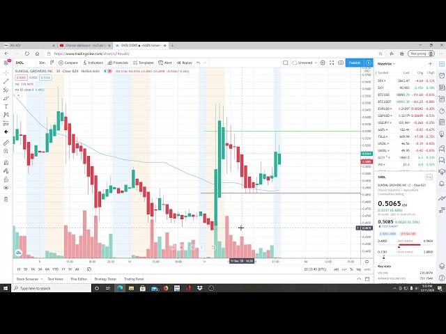 SUNDIAL GROWERS INC SNDL STOCK CHART ANALYSIS