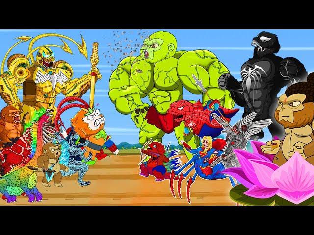 Godzilla MECHAKong & Godzilla MechaGodzilla in Alien: Dinosaurs Skeleton, Monkey Animation Cartoon