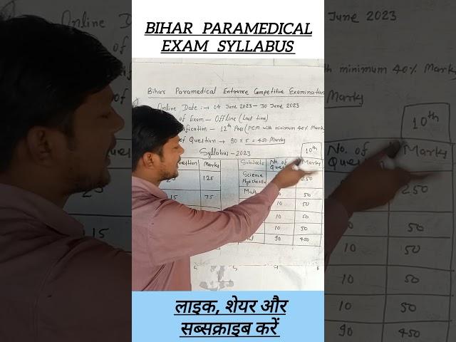 bihar paramedical syllabus | #biharparamedical #shorts