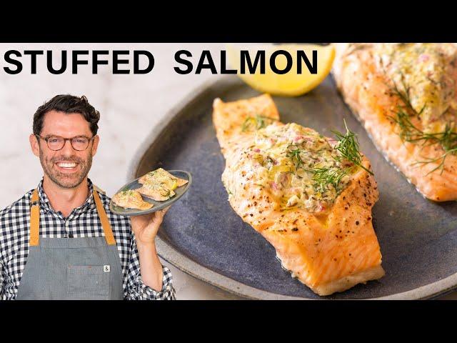 EASY Cream Cheese Stuffed Salmon Recipe