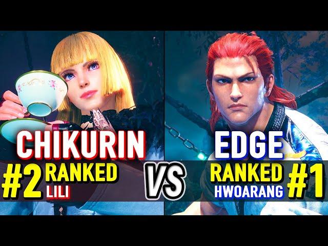 T8  CHIKURIN (#2 Ranked Lili) vs EDGE (#1 Ranked Hwoarang)  Tekken 8 High Level Gameplay