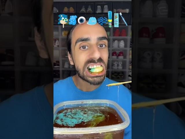 Food ASMR Eating a Sonic Popsicle and all Blue Snacks!