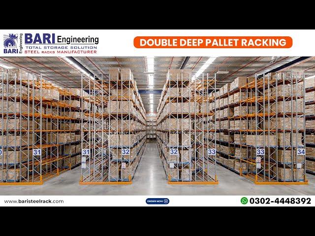 Double Deep Pallet Racking in Gujranwala | #palletrack #storagerack #warehouserack #industrialracks