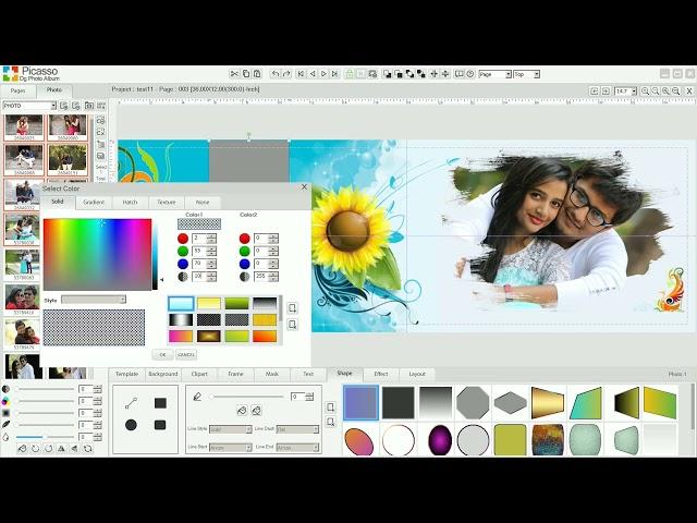 How Create your own album design manually in picasso dg photo album designer software