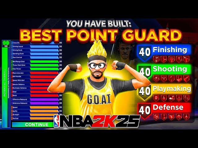 BEST POINT GUARD BUILD with 99 3PT + MAX LEGEND BADGES - BEST ALL AROUND GUARD BUILD NBA 2K25