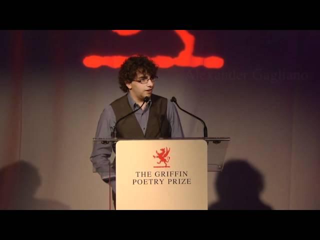 Poetry In Voice 2012 champion Alexander Gagliano recites at Griffin Poetry Prize awards ceremony