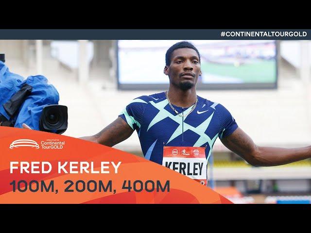 All Fred Kerley's wins over 100m, 200m, and 400m | Continental Tour Gold