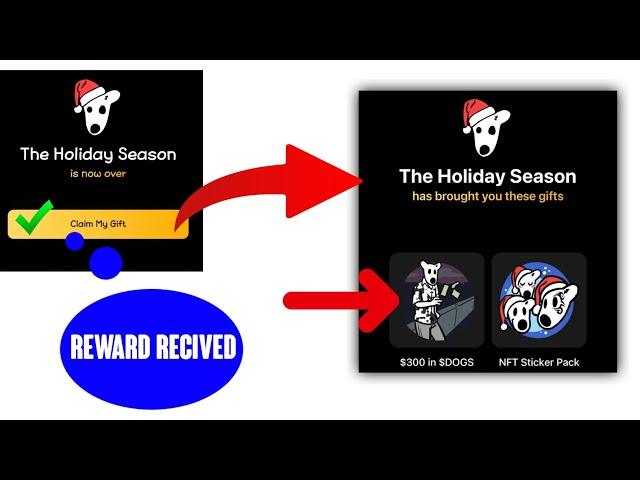 Dogs Holiday Season Reward Claim Starts | Dogs The holiday season reward Nft Sticker Pack |
