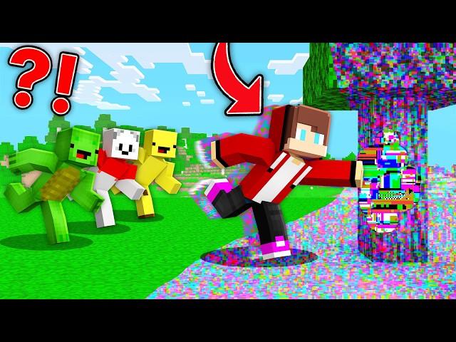 MAIZEN Speedrunner Have GLITCH TOUCH vs Hunters : JJ vs Mikey, Banana Kid Battle in Minecraft!