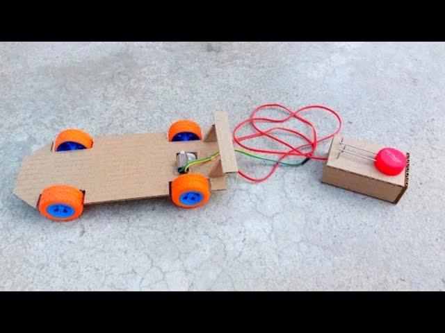 how to make rc car with dc motor || homemade car with cardboard || remote control car 