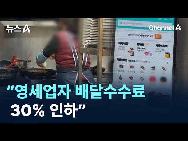 정부 “영세업자 배달수수료 30% 인하” / 채널A / 뉴스A