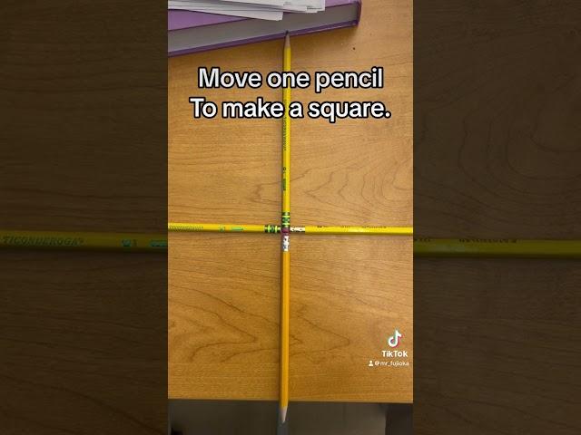 BEST Puzzle!!!! Move One Pencil To Make a Square #tiktok #viral #trending