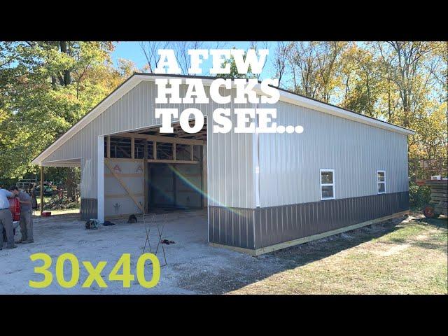 30x40 pole barn with a few hacks to see...