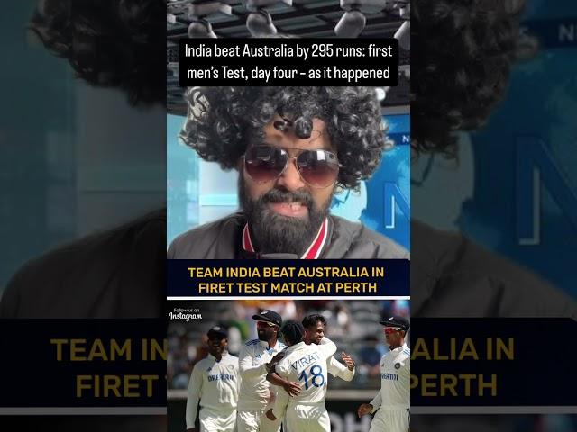 India beat Australia in 1st test match by 295 runs at PERTH#HAIRYCRICKET #australia #india #shorts