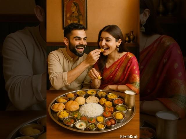 Virat Kohli  Anushka Sharma Enjoy Mega Veg Thali 